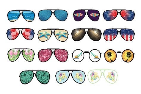 Cute Sunglasses Clipart Pngs Graphic By Sunandmoon Creative Fabrica