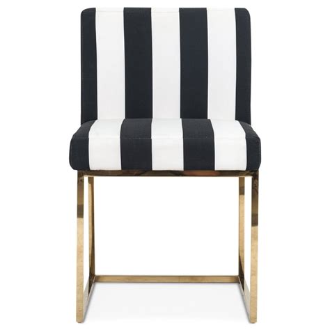 Modern Black And White Striped Dining Chair Modshop