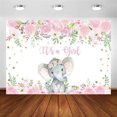 Buy Comophoto Elephant Backdrop For Girl Baby Shower Elephant Pink