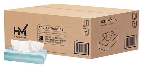 Highmark® 2 Ply Facial Tissue Flat Box White 100 Tissues Per Box