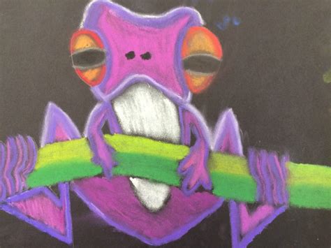 Chalk Pastel Frogs Mrs Art Teacher Lady