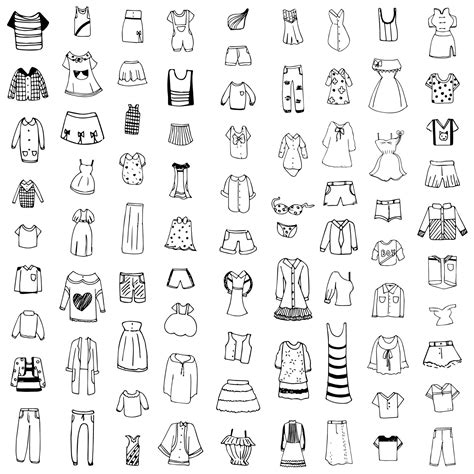 Clothes Shirts Pants Skirts Doodle Element Set Design 11416725