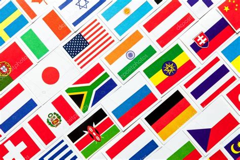 Background Of Different Colorful National Flags Of The World Collage