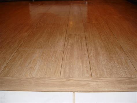 Wood floor with tile inlay in kitchen. Wood tile kitchen floor transition | New Jersey Custom Tile