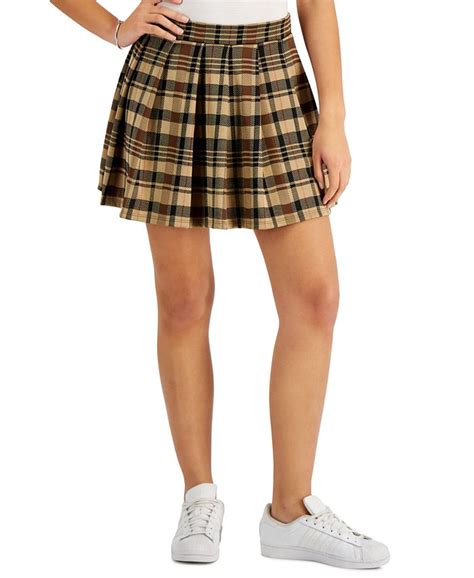 Just Polly Juniors Plaid Pleated Skater Skirt And Reviews Skirts