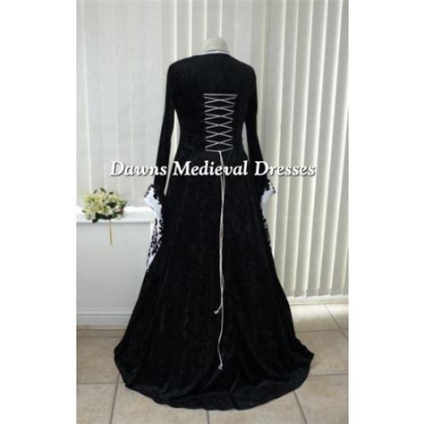 Medieval Gothic Black And White Bold Wedding Dress Medieval Dresses