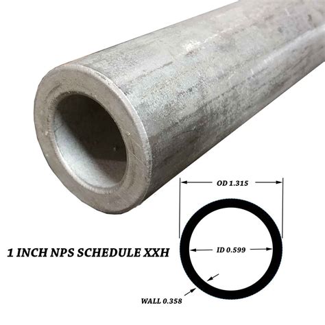 304 Stainless Steel Pipe 1 Inch Nps 12 Inches Long Schedule Xxs 1