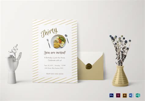 Birthday Lunch Invitation Design Template In Psd Word Publisher