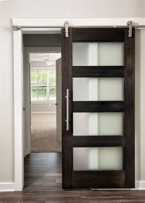 modern style barn door with frosted glass mahogany cheapinteriorwallpaneling doors interior