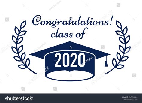 Class 2020 Graduation Cap Congratulations On Stock Vector Royalty Free