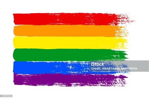 grunge lgbt pride flag abstract rainbow flag texture hand drawn with a ink vector multicolored