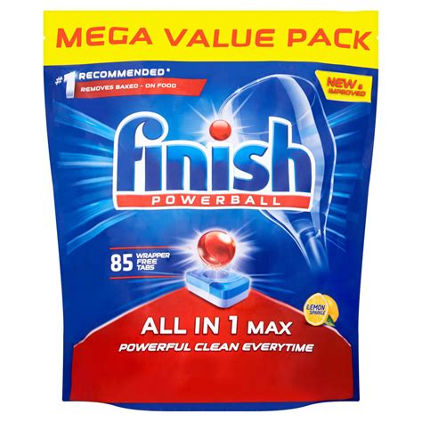 Different from dishwashing liquid which is designed to use with handwashing, finish® dishwasher detergent comes in gels, tablets or. Finish Powerball All in 1 Max Lemon Sparkle 85s | Washing ...