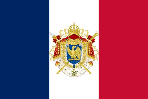 The Flag Of The First French Empire With The Imperial Coat Of Arms R