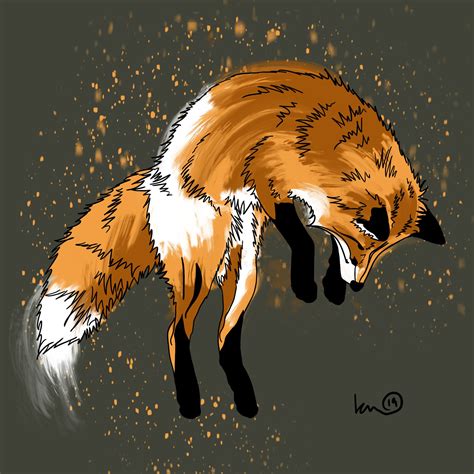 Fox Jump By Kate Miterkominimalist Animal Illustration For Prints