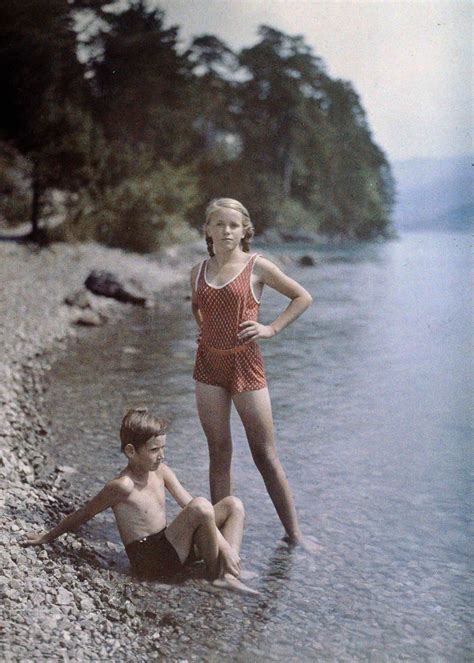 Eva And Heinz On The Shore Of Lake Lucerne Switzerland C 1927