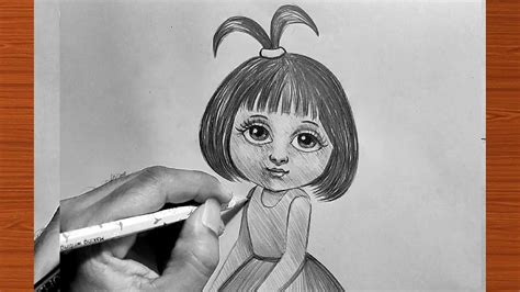 Draw Cute Little Girl Pencil Sketch Drawing Pencil Shading Learning