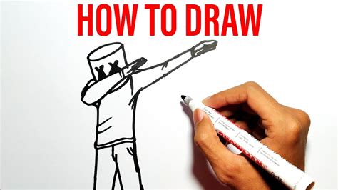 How To Draw Marshmello Dabbing Step By Step Marshmello Easy Drawing YouTube