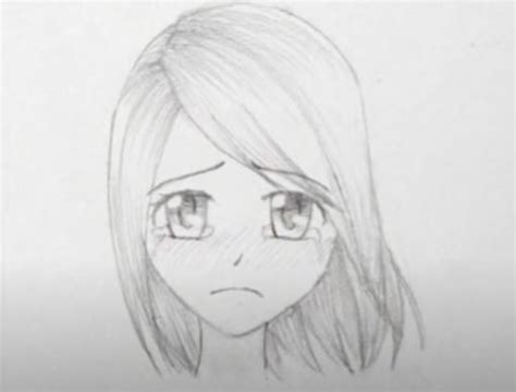 How To Draw A Sad Anime Girl Face Step By Step