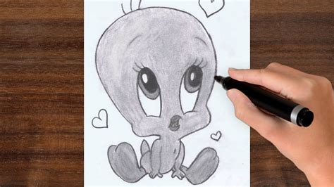 how to draw tweety bird in love