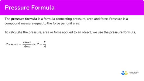 Pressure Formula Gcse Maths Steps Examples And Worksheet
