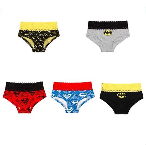women briefs hero batman superman sexy cartoon printed lace cotton panties breathable ropa