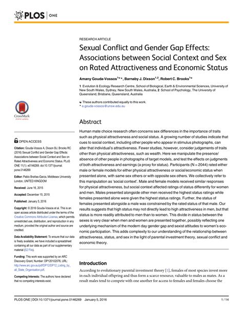 pdf sexual conflict and gender gap effects associations between social context and sex on