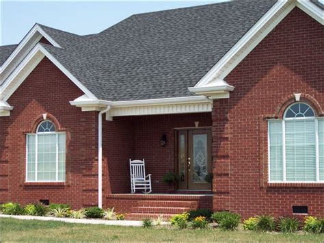 Image Detail For White Trim A Dark Grey Roof And Deep Red Brick Siding