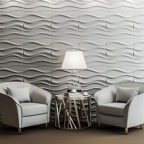 Art3d Pvc 3d Panel For Interior Wall Decor Wavy Textured Tile 12 Pack