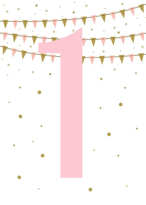 Tattered And Inked Pink And Gold First Birthday Free Printables