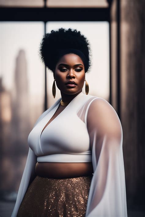 Lexica Portrait Of Haute Couture Beautiful African American Plus Size Fashion Model Ethereal