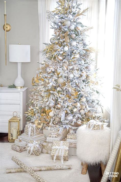 10 White And Gold Christmas Tree Decorations Kiddonames