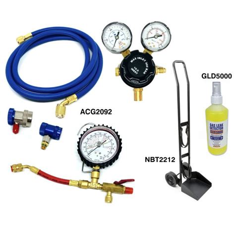 Air Con Leak Detection Kit Using Nitrogen Gas Cylinders Prosol