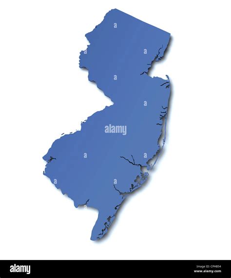 3d Rendered Map Of The State Of New Jersey Usa Stock Photo Alamy