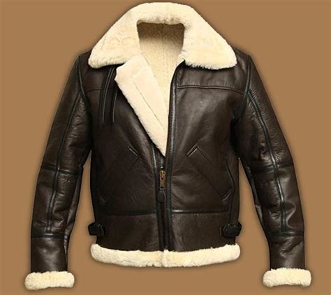 Men B3 Bomber Aviator Shearling Sheepskin Leather Winter Jacket