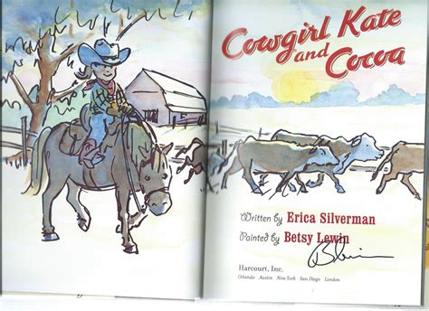 Cowgirl Kate And Cocoa By Silverman Erica Illustby Betsy Lewin As New Hardcover 2005