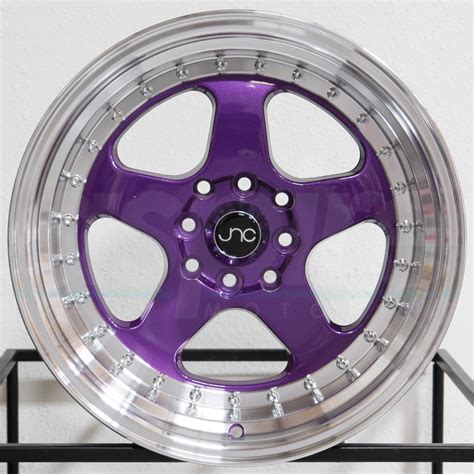 17x817x9 Jnc 010 5x1143 3025 Candy Purple Machine Lip Wheel New Set4 Wheels