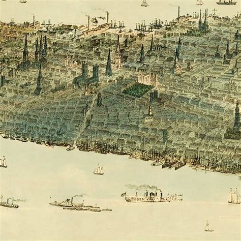 Vintage Map Of Manhattan Island New York 1854 By Teds Vintage Art