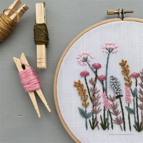 Floral embroidery pattern, wildflower embroidery pattern, beginners hand embroidery guide, needlework project, instant digital download. Spring Meadow Hand Embroidery Pattern - Digital Download ...