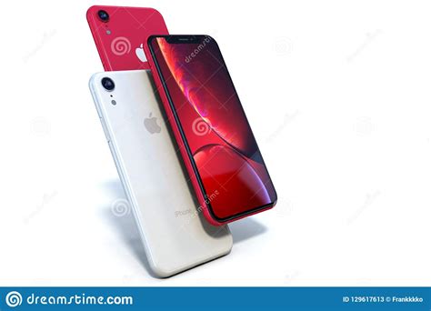 Product Shot Of Iphone Xr Red On White Background