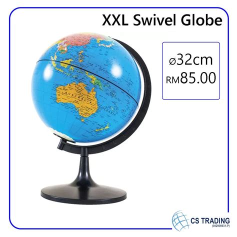 Extra Large Educational 32cm Globe World Earth Atlas Map Swivel Stand