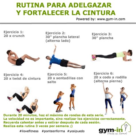 Rutina para fortalecer la cintura (20 minutos) | Gym-In