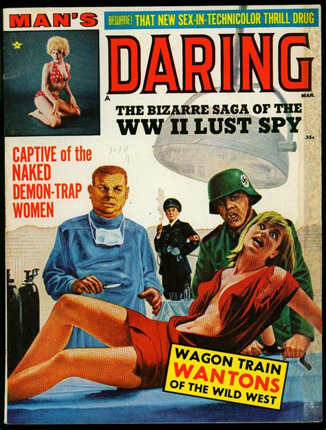 Man S Daring Pulp Magazine March 1966 Nazi Medical Horror Cover Lust