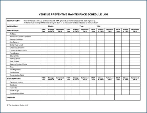√ Free Printable Preventative Maintenance Checklist Template