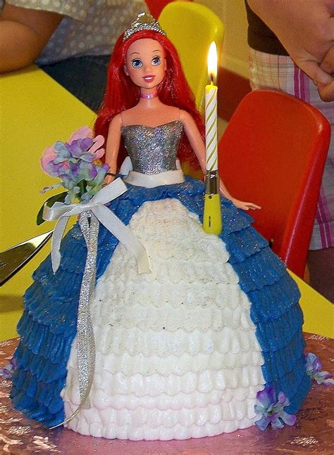 I used two regular white cake mixes. Ariel Barbie Doll Cake - This was a request from my ...