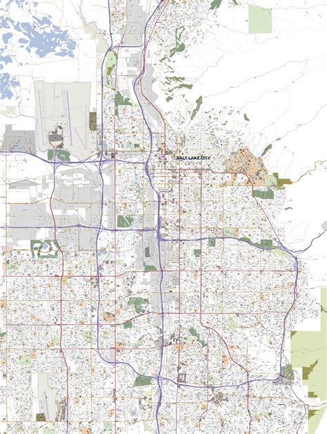 Editable City Map Of Salt Lake City Map Illustrators