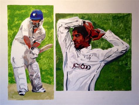 Acrylic On Canvas Yorkshire Cc Cricket Painting Acrylic Painting