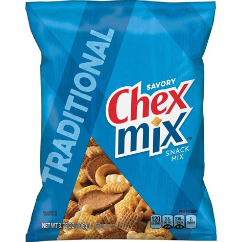 Chex Mix Traditional Snack Mix Corn Wheat 375 Oz 8 Carton