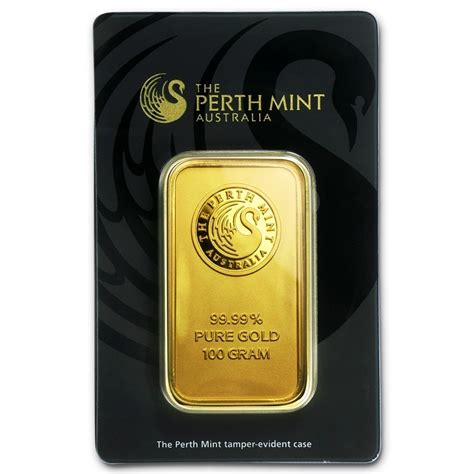 100g 9999 Gold Bar Perth Mint Australia (In Assay) | European Mint