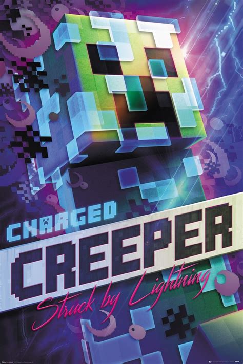 Poster Minecraft Charged Creeper Ubicaciondepersonascdmxgobmx