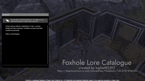 Steam Community Guide Foxhole Lore Catalogue